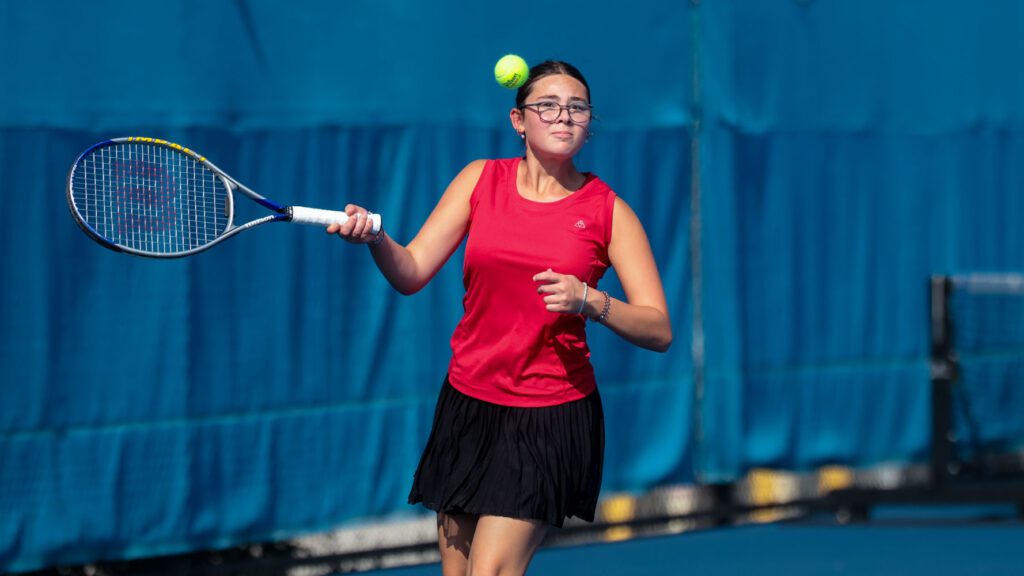Lawrence, Free State girls tennis in quad at Rock Chalk Park-14