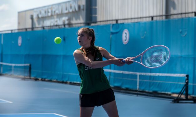 PHOTOS: Lawrence, Free State girls tennis in quad at Rock Chalk Park